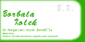 borbala kolek business card